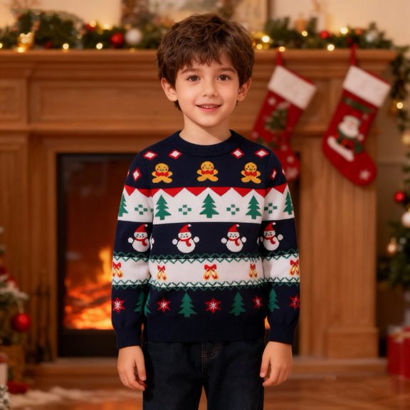 SILVERCELL 2-9T Boys Girls Sweaters Kids Long Sleeve Pullover Sweater Knitted Tops