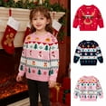thumbnail image 1 of SILVERCELL 2-9T Boys Girls Sweaters Kids Long Sleeve Ugly Christmas Sweater Knitted Top, 1 of 8