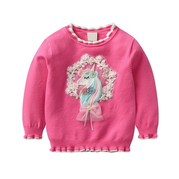SILVERCELL 2-9T Girls Boys Crewneck Sweaters Long Sleeve Knitted Hoodie Sweatshirts Tops