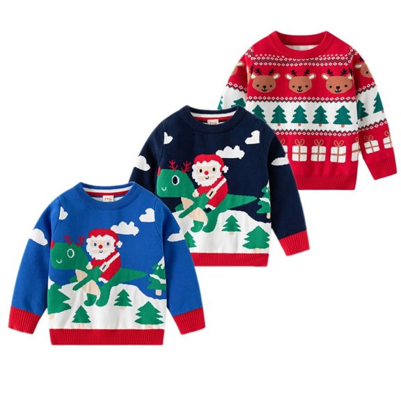 SILVERCELL 2-9T Kids Boys Girls Christmas Sweaters Long Sleeve Ugly Sweater Knitted Tops