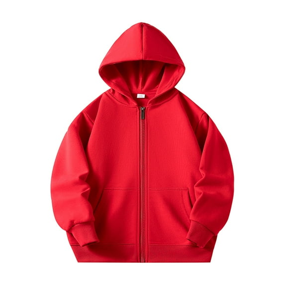 SILVERCELL 2-9Y Kids Toddler Boys Girls Casual Solid Zipper Hoodie Jackets School Uniform Hooded Sweatshirt Cardigan