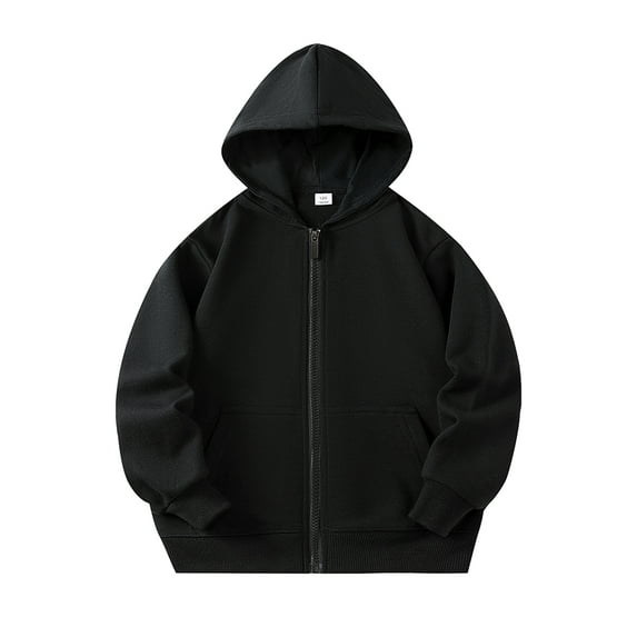 SILVERCELL 2-9Y Kids Toddler Boys Girls Casual Solid Zipper Hoodie Jackets School Uniform Hooded Sweatshirt Cardigan