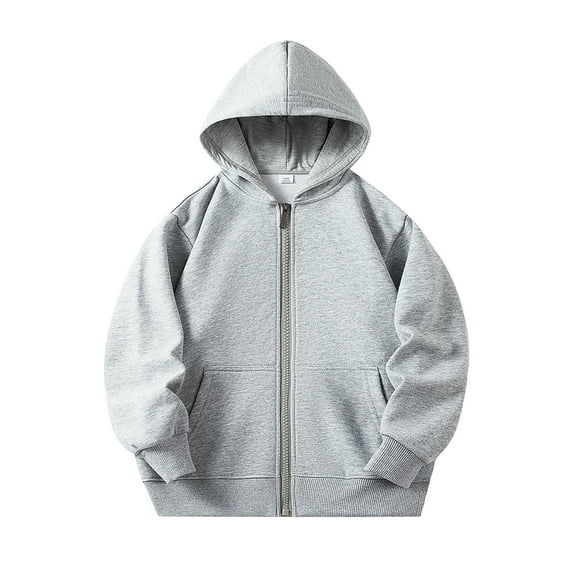 SILVERCELL 2-9Y Kids Toddler Boys Girls Casual Solid Zipper Hoodie Jackets School Uniform Hooded Sweatshirt Cardigan