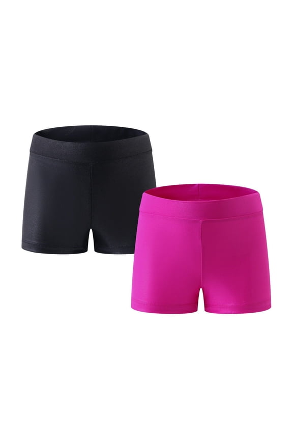 2 Pack Kids Girls Dance Gymnastics Shorts Toddler Child Shiny Ballet Fitness Hot Shorts 2-13 Years