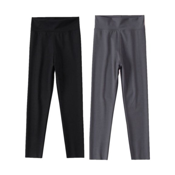 SILVERCELL 2 Packs Girls Casual Solid Leggings Tights Big Girl Sports Dance Athletic Pants, 3-12 Years