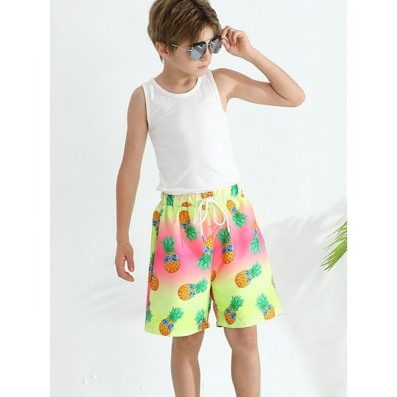 SILVERCELL 2 in 1 Big Boys Swim Trunks With Liner, Teens Boy Drawstring Boardshorts Beach Shorts Swim Shorts Swimwear, 5-16 Years Old