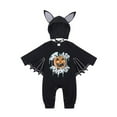 thumbnail image 1 of SILVERCELL 2Pcs Baby Boys Girls Halloween Batsuit Long Sleeve Bodysuits With Hat, Size 3-24 Months, 1 of 7