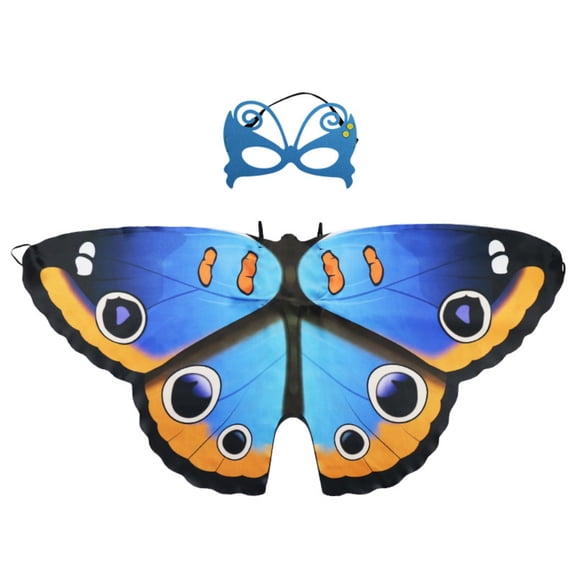 SILVERCELL 2Pcs Halloween Fairy Butterfly Costumes for Toddler Kids Dress-up Cape   Mask Party Favors Gifts For Girls Boys 3-8 Years