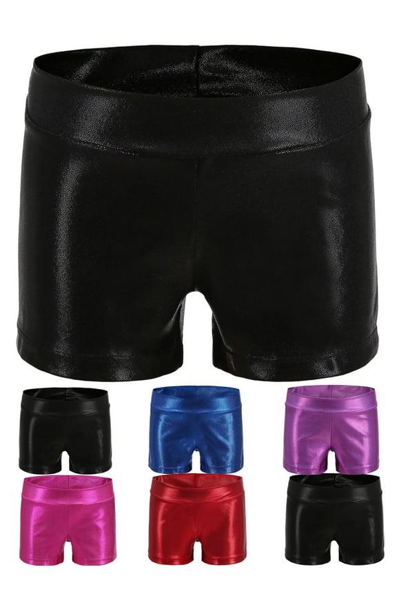 3-12Y Girls Gymnastics Shorts Kids Sparkle Dance Athletic Short