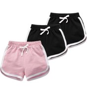 SILVERCELL 3/6 Pack Toddler Big Girls Boys Cotton Athletic Shorts Teens Kids Active Workout Running Dance Beach Shorts