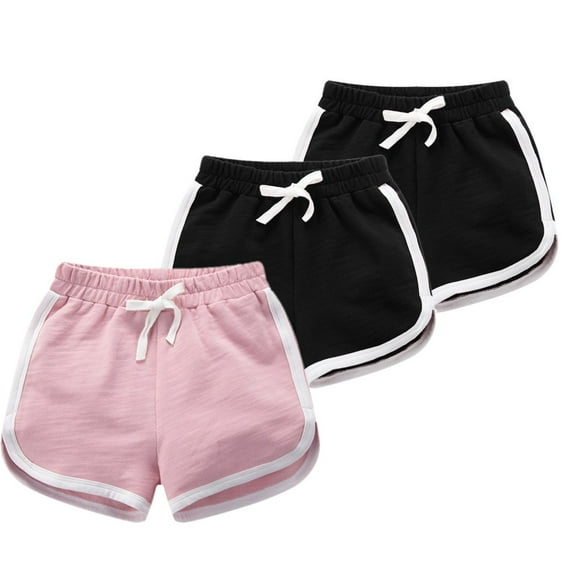 SILVERCELL 3/6 Pack Toddler Big Girls Boys Cotton Athletic Shorts Teens Kids Active Workout Running Dance Beach Shorts