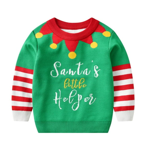 SILVERCELL 3-7T Toddler Boys Girls Knitwear Sweaters Kids Long Sleeve Ugly Christmas Sweater Knitted Jumpers Tops