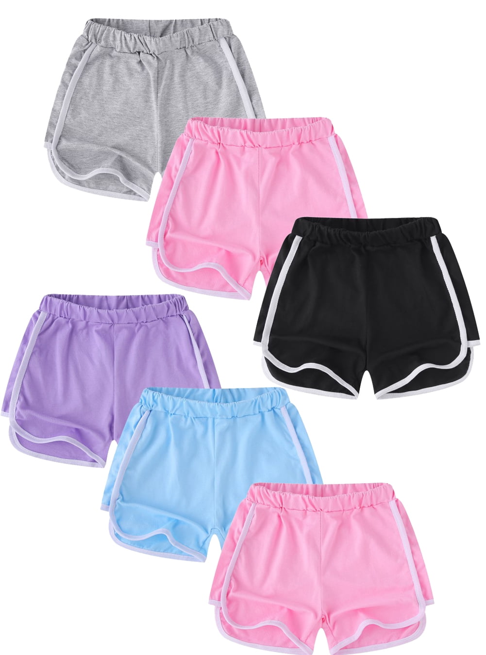 SILVERCELL 3 Pack Kids Girls Boys Athletic Shorts Toddler Beach Casual Sports Yoga Swim Short 2