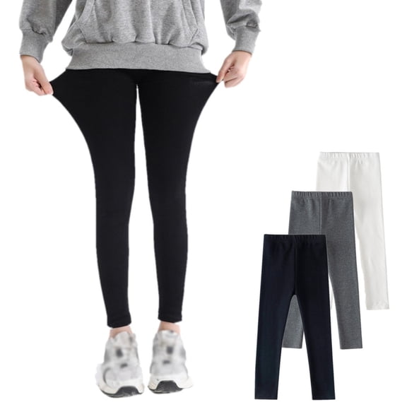 SILVERCELL 3 Packs Little Girls Solid Leggings Tights Pants Big Girls Sports Dance Legggings 3-12T