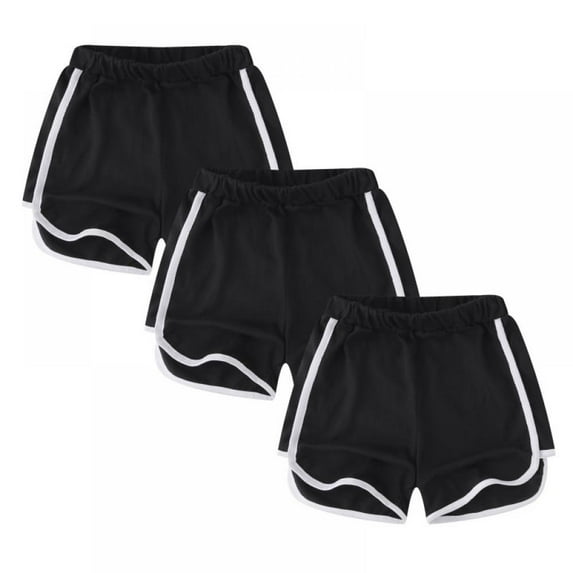 SILVERCELL 3 Packs Teen Girls Boys Running Shorts Gym Workout Yoga Sport Performance Short 2-11 Years