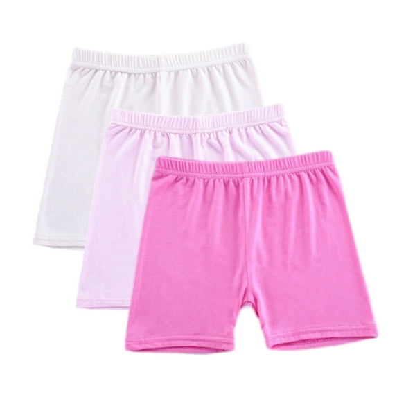 SILVERCELL 3Pack Girls Multicolor Biker Shorts Childrens Under Dress Dance Safety Shorts for 4-14 Years Toddler Kids and Teen