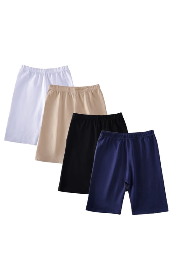 4-Pack Teens Little Girls Casual Cotton Shorts Half Leggings Stretch 1/2 Tights Sports Dance Athletic Shorts 8-14Y