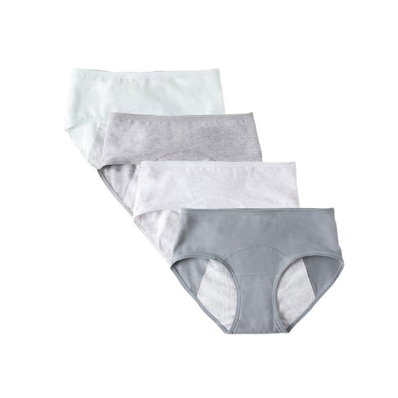 SILVERCELL 4 Packs Teen Girls Cotton Underwear Hipster Briefs Teenager Big Girls Undies Period Panties, Size 10-18T