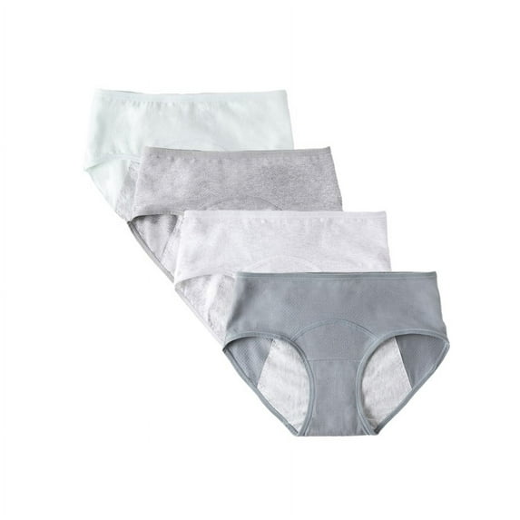 SILVERCELL 4 Packs Teen Girls Cotton Underwear Hipster Briefs Teenager Big Girls Undies Period Panties, Size 10-18T