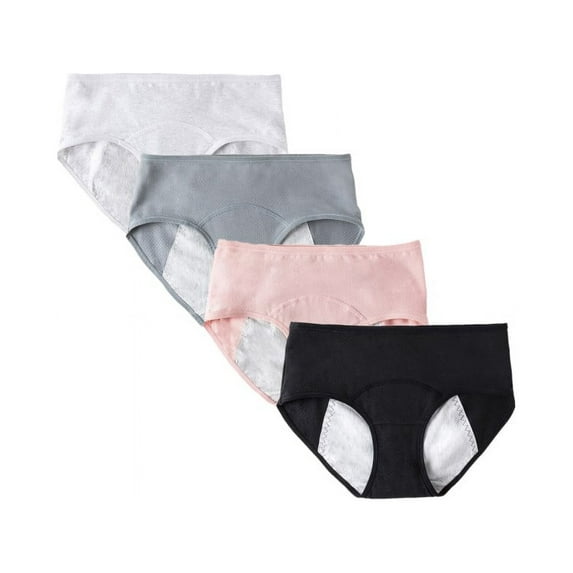 SILVERCELL 4 Packs Teen Girls Cotton Underwear Hipster Briefs Teenager Big Girls Undies Period Panties, Size 10-18T