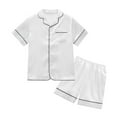 thumbnail image 1 of SILVERCELL 4T-14T Unisex Girls Boys Satin Pajamas Set 2Pcs Short Sleeve Sleepwear Silk Button-Down PJs Sets Nightwear Loungewear Gifts For Teens Kids, 1 of 7