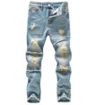 thumbnail image 1 of SILVERCELL 5-13T Kids Boys' Vintage Ripped Straight-Leg Jeans Destroyed Distressed Washed Denim Jeans Casual Streetwear Long Pants, Sizes 5-13 Years, 1 of 7