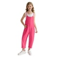thumbnail image 1 of SILVERCELL 5-14T Girls Casual Sleeveless Jumpsuits Teens Girl Spaghetti Strap Loose Romper Long Pants Overalls with Pockets, 1 of 7