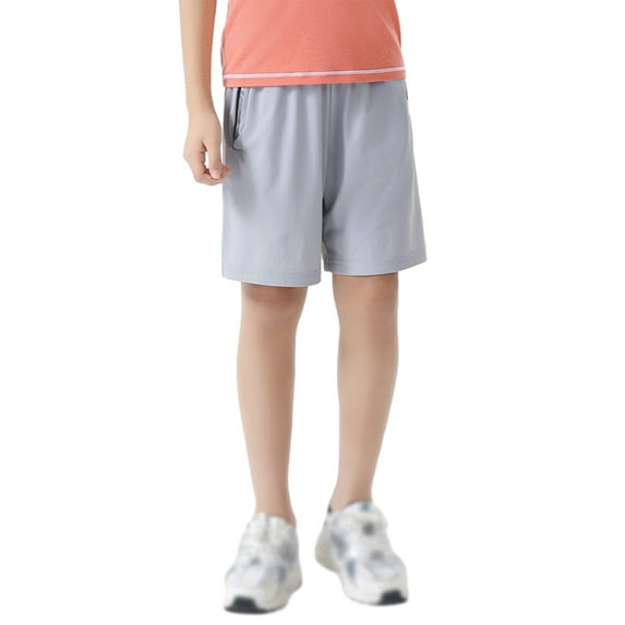 SILVERCELL 5-14T Youth Boys Active Performance Basketball Shorts Kids Quick Dry Athletic Shorts Zip Pockets