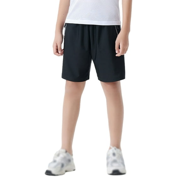 SILVERCELL 5-14T Youth Boys Active Performance Basketball Shorts Kids Quick Dry Athletic Shorts Zip Pockets
