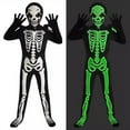 thumbnail image 1 of SILVERCELL 5-15T Teens Kids Halloween Costumes Glow in the Dark Skeleton Costume One-Piece Jumpsuit for Boys and Girls, 1 of 6