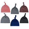 thumbnail image 1 of SILVERCELL 6 Pack Newborn Baby Hospital Hat for Boys and Girls Solid Color Cotton Knot Beanie Hats for 0-6 Months Infant, 1 of 2