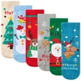 thumbnail image 1 of SILVERCELL 6 Packs Boys Girls Christmas Socks Kids Santa Claus Reindeer Snowman Funny Cotton Soft Warm Socks Christmas Gift, 1-12 Years, 1 of 8