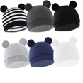 thumbnail image 1 of SILVERCELL 6 Pieces Newborn Baby Hat Bear Ears Infant Caps Baby Boy Girl Solid Color Toddler Hats Beanie Caps 0-6M, 1 of 6