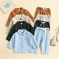 thumbnail image 1 of SILVERCELL 6M-4T Toddler Baby Boy Cotton Linen Outfits Set Long Sleeve Button Down Shirts Tops and Drawstring Pants 2Pcs Loungewear, 1 of 4