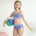 thumbnail image 1 of SILVERCELL 9-16T Girls 2 Piece Summer Ribbed Swimsuits, Teens Girls' Striped Bikinis Bathing Suit Adjustable Straps Swimwear For Beach, Swimming Pool, Spring Break, 1 of 8