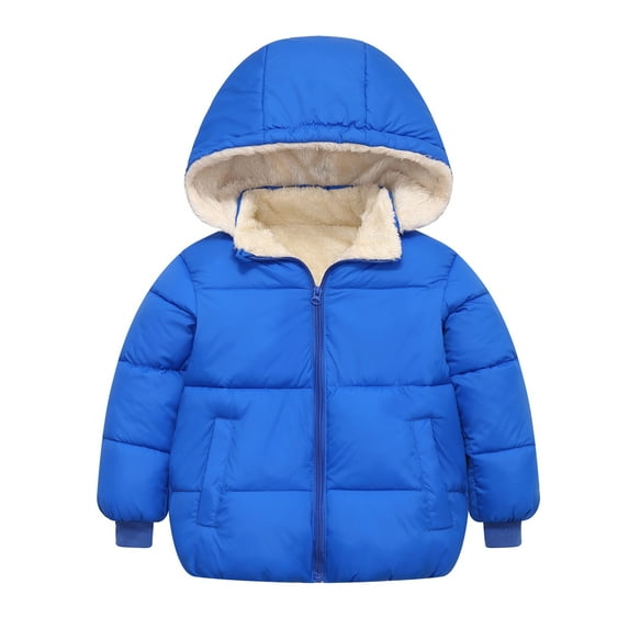 SILVERCELL Baby Boys Girls Fall Winter Fleece Coats Toddler Thick Down Padded Jacket Kids Hooded Zipper Windproof Snow Outerwear 18M-6T