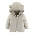 thumbnail image 1 of SILVERCELL Baby Boys Girls Fleece Jacket Winter Warm Zip Up Outwear Infant Hooded Coat with Ear, 1 of 4