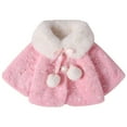 thumbnail image 1 of SILVERCELL Baby Girl Winter Faux Fur Coats Thicken Outwear Cute Fuzzy Warm Jacket Overcoat with Pom Pom Newborn - 3 Years, 1 of 8