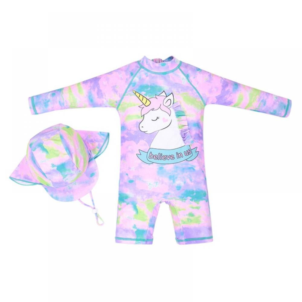 SILVERCELL Baby Girls Swimsuit Unicorn Rash Guard Sun Protection