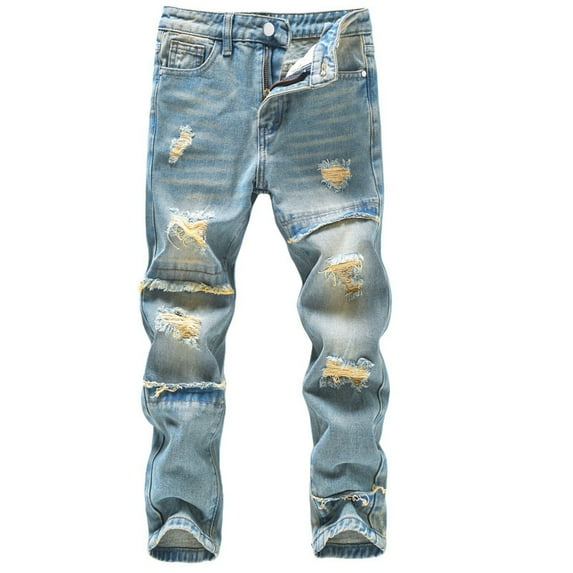 SILVERCELL Boy's Skinny Fit Ripped Destroyed Distressed Fashion Denim Jeans Pants 5-13T