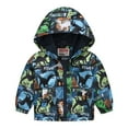 thumbnail image 1 of SILVERCELL Boys Hooded Lightweight Windbreaker Jacket Toddler Kids Cartoon Dinosaur Zip Up Casual Coat for 1-8 Years, 1 of 10