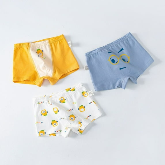 SILVERCELL Boys Pure Cotton Super Soft Boxer Briefs Toddler Kids Cute Pattern Tagless Smooth Underpants 3-Pack,3-11 Years