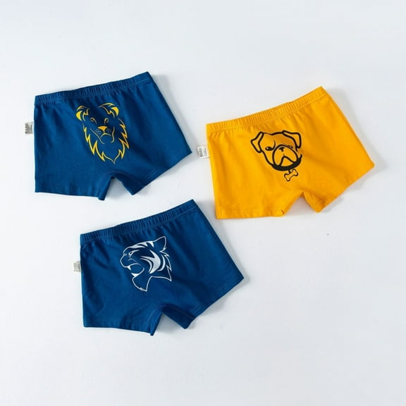 SILVERCELL Boys Pure Cotton Super Soft Boxer Briefs Toddler Kids Cute Pattern Tagless Smooth Underpants 3-Pack,3-11 Years