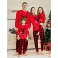 thumbnail image 1 of SILVERCELL Cartoon Print Christmas Family Pajamas Outfit Long Sleeved Crew Neck Top and Slim-Leg Long Pants Set, 1 of 12