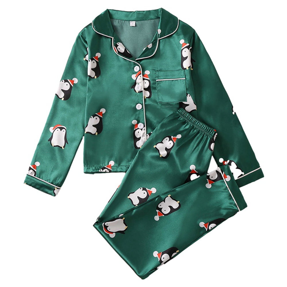 SILVERCELL Christmas Silk Satin Pajamas for Mommy and Me Snowmen