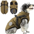 thumbnail image 1 of SILVERCELL Dogs Waterproof Warm Coat Vests Adjustable Reflective Rainproof Jacket Pet Dog's Padded Vest Clothes with Built in Harness Windproof Zipper Snow Coats Snowsuit for Small Medium Large Dogs, 1 of 1