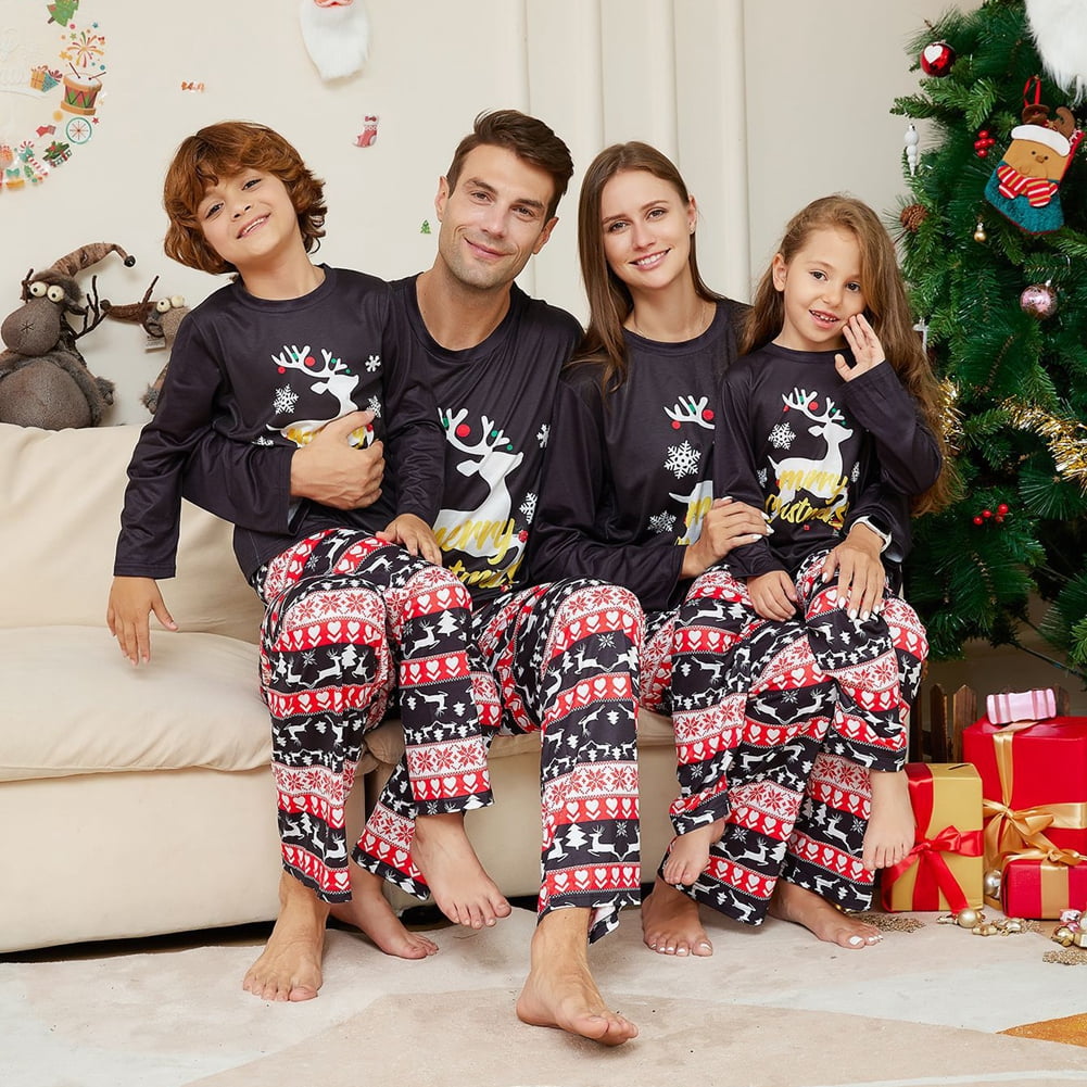 SILVERCELL Family Matching Christmas Pajamas Set, Cute Elk Sleepwear