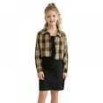 thumbnail image 1 of SILVERCELL Girl's Plaid Long Sleeve Shirt and Bodycon Dress Set 2 Piece Outfits 7-12 Years, 1 of 17