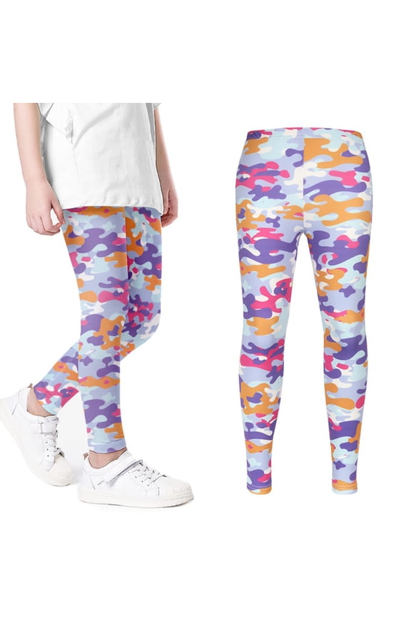 Girls Casual Floral Cartoon Printed Leggings Teens Girl Skinny Pants Tights 2-12 Years