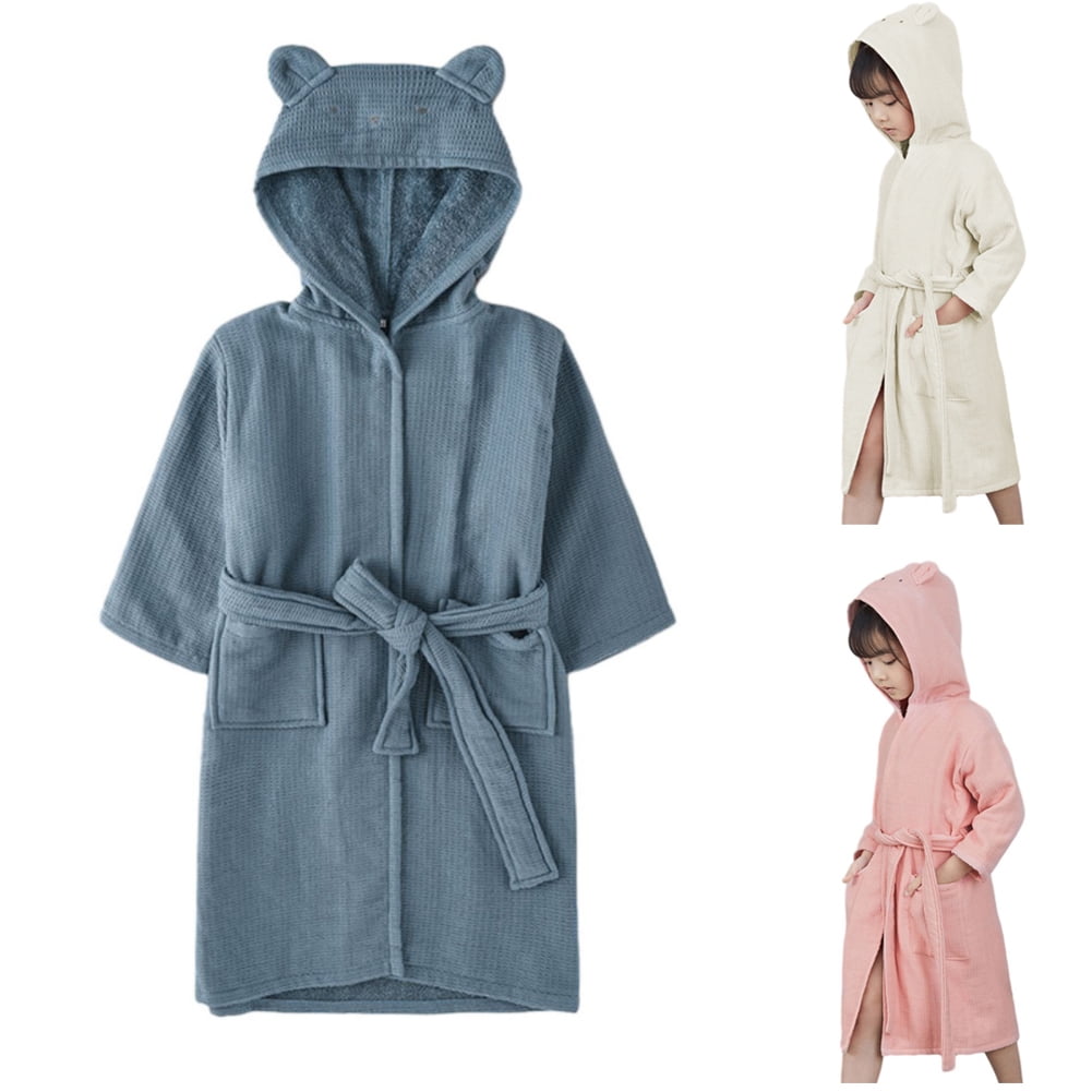 SILVERCELL Girls Fleece Robe, Hooded Toddler Soft Fuzzy Bathrobe for ...